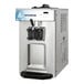 A countertop soft serve ice cream machine with a pressurized air pump, single hopper, and one dispenser.
