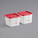 a white and red plastic container