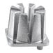 A silver metal Nemco 55727-4 four section wedger kit with four holes.