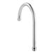 A chrome 8" long gooseneck spout with a silver faucet nozzle.