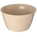 A tan Carlisle melamine bouillon cup on a white background.