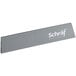 A grey rectangular Schraf polypropylene blade guard with white text.