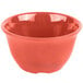 A red bowl with a white background.