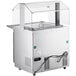 An Avantco stainless steel refrigerated salad bar with a clear cover over the food pans.