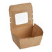 A brown Choice Kraft paper take-out box with a window.