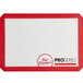 A white rectangular Fat Daddio's silicone baking mat with a red border and logo.