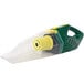 A green and yellow Bissell 2-in-1 upright and handheld vacuum.