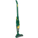 A green Bissell upright and handheld vacuum cleaner with yellow accents.