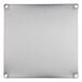 A white metal square with holes in it.