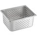 A Vigor stainless steel 1/2 size perforated steam table pan.