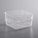 a clear plastic container with pink writing