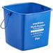 a blue bucket with a handle