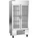 A silver Beverage-Air Horizon Series glass door reach-in refrigerator.