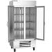 A silver Beverage-Air Horizon Series glass door reach-in refrigerator.