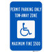 A Lavex blue and white aluminum sign that says "Handicapped Permit Parking Only / Tow-Away Zone" with a wheelchair symbol.