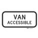 A white rectangular sign with black text that says "Van Accessible"