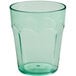 A green plastic paneled tumbler.