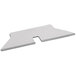 A white plastic tray with two small holes holding metal Garvey safety cutter blades.