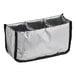 A silver ServIt delivery bag with three compartments.