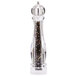 A clear glass Chef Specialties Ultima pepper mill.