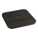 A black square Lancaster Table & Seating counter height stool with two holes in the seat.