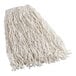 A Rubbermaid white Rayon cut-end wet mop head.