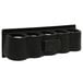 A black mountable holder with six holes.