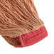 A close up of a Rubbermaid Wet Mop Head with an orange band.