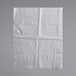A clear plastic bag with creases on a white background.