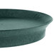 A round green polypropylene oval deli server.