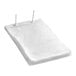 A white plastic bread bag on wicket dispenser with metal pegs.