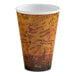 A white Dart foam cup with text on it.