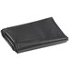 A black plastic bag on a white background.