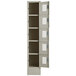 A white Winholt single column locker with perforated doors.