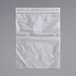 A white plastic rectangular Choice zip top bag with a zipper.