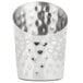 An American Metalcraft stainless steel French fry cup with a hammered texture.