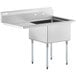 A Regency stainless steel commercial sink with a left drainboard.