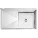 A Regency stainless steel one compartment sink with a left drainboard.