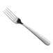 A close-up of a silver Delco Windsor III dinner fork.