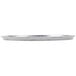 An American Metalcraft aluminum pizza pan on a white table.