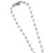 A silver chain with a clasp.
