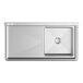 A Regency stainless steel one compartment sink with a left drainboard.