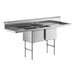 A Regency stainless steel 2 compartment sink with drainboards.
