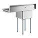 A Regency stainless steel 1 compartment sink with right drainboard and galvanized steel legs.