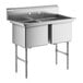 A Regency stainless steel sink with two compartments.