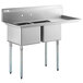 A Regency stainless steel sink with two compartments.