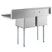 A Regency stainless steel 2 compartment sink with a right drainboard.
