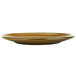 A brown International Tableware Luna coupe porcelain plate with a rim.
