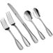 An Acopa Scottdale stainless steel flatware set with a fork, spoon, and knife.