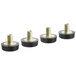 Four black round replacement feet for a Bunn coffee brewer.